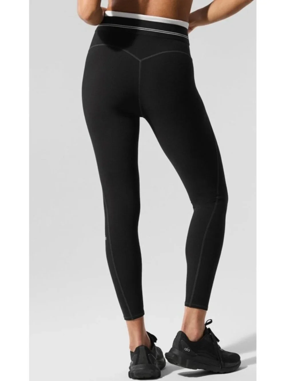 Alo Airbrush High-Waist 7/8 Better Together Leggings Black White Sporty Hi-Rise